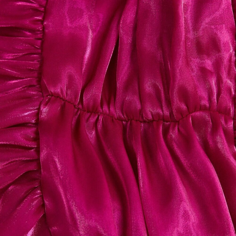 Hot Pink Elegant Women's Mini Satin Dress - Picture 7 of 7
